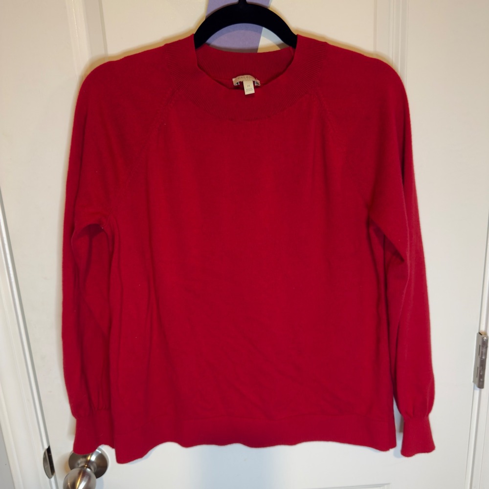 Talbots Red Crew Neck Raglan Sleeve Sweater‎ Women's Size Medium
